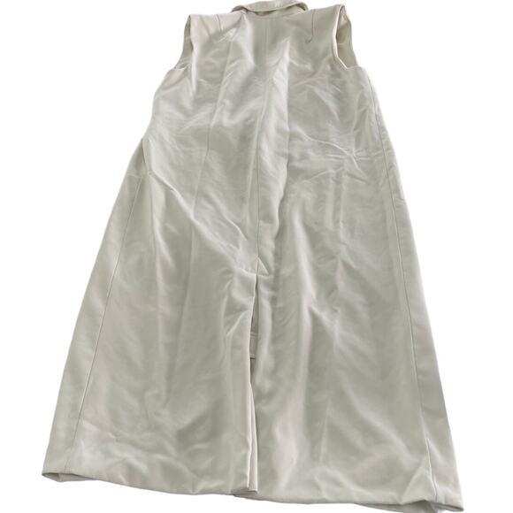 Marina Moscone Collective Vest Womens Medium White Twill Long Wrap Collared - Picture 3 of 11